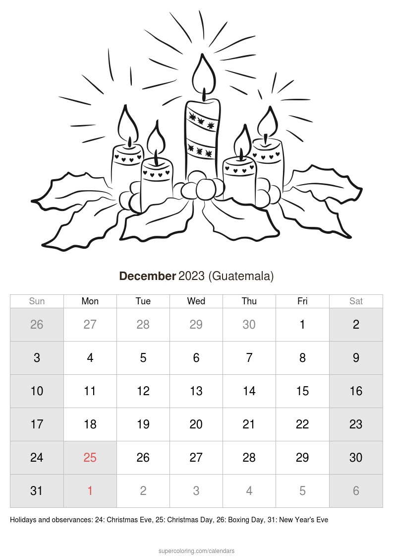 December calendar