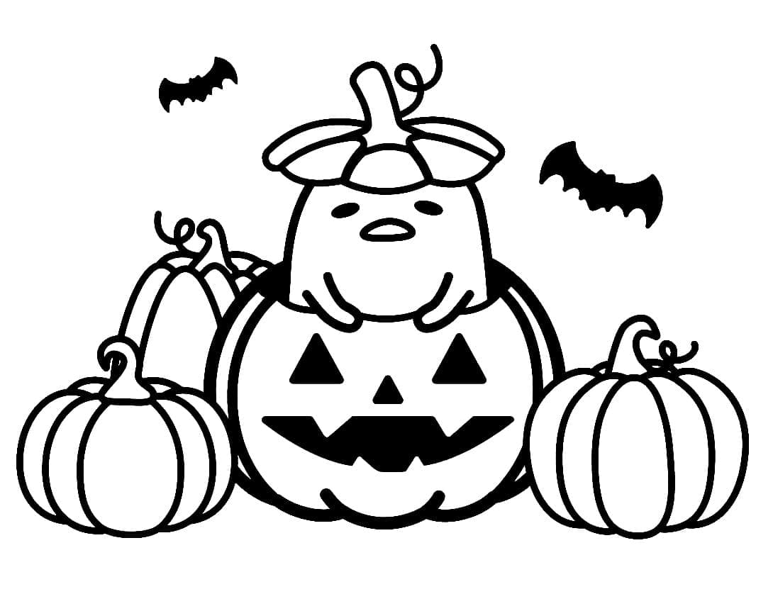 Halloween gudetama coloring page