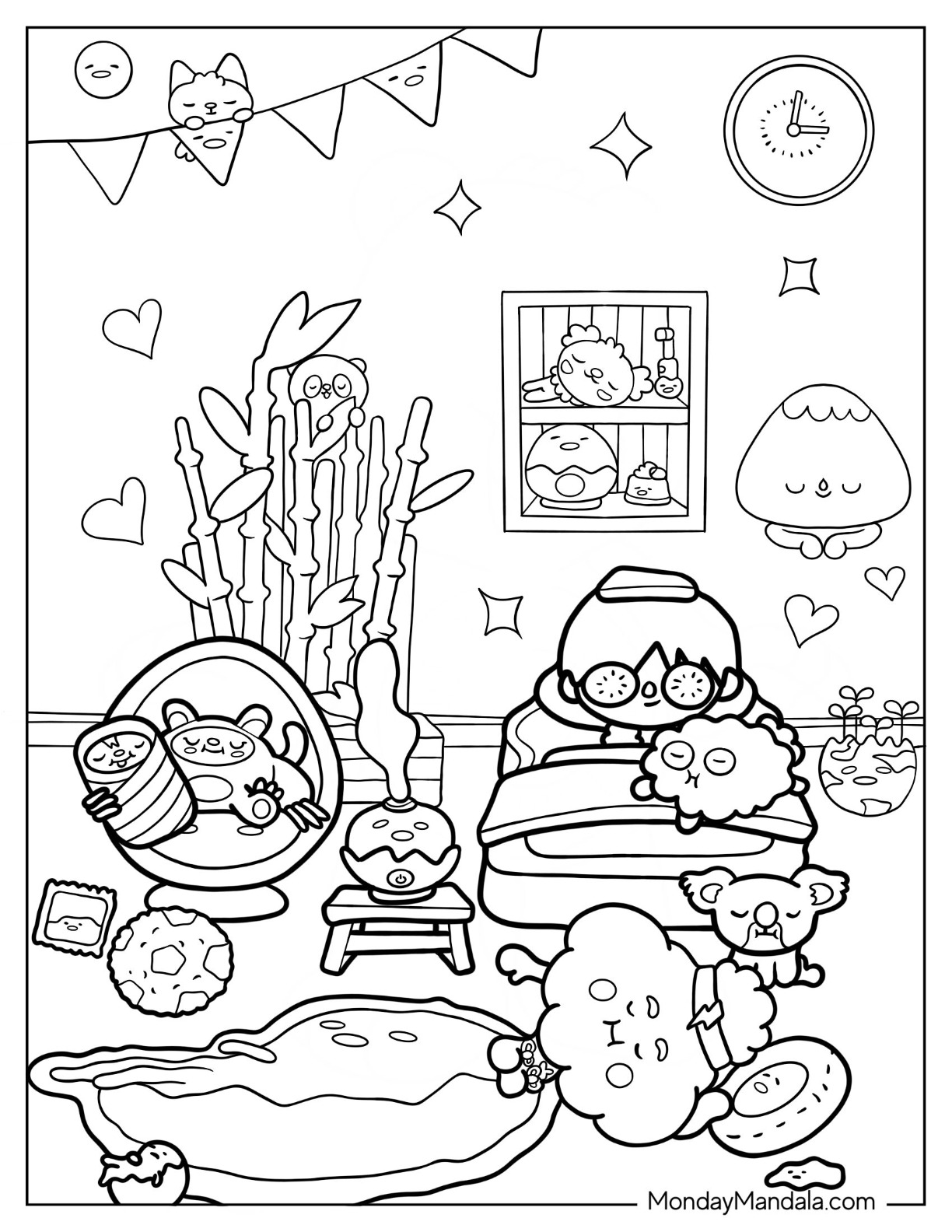 Gudetama coloring pages free pdf printables