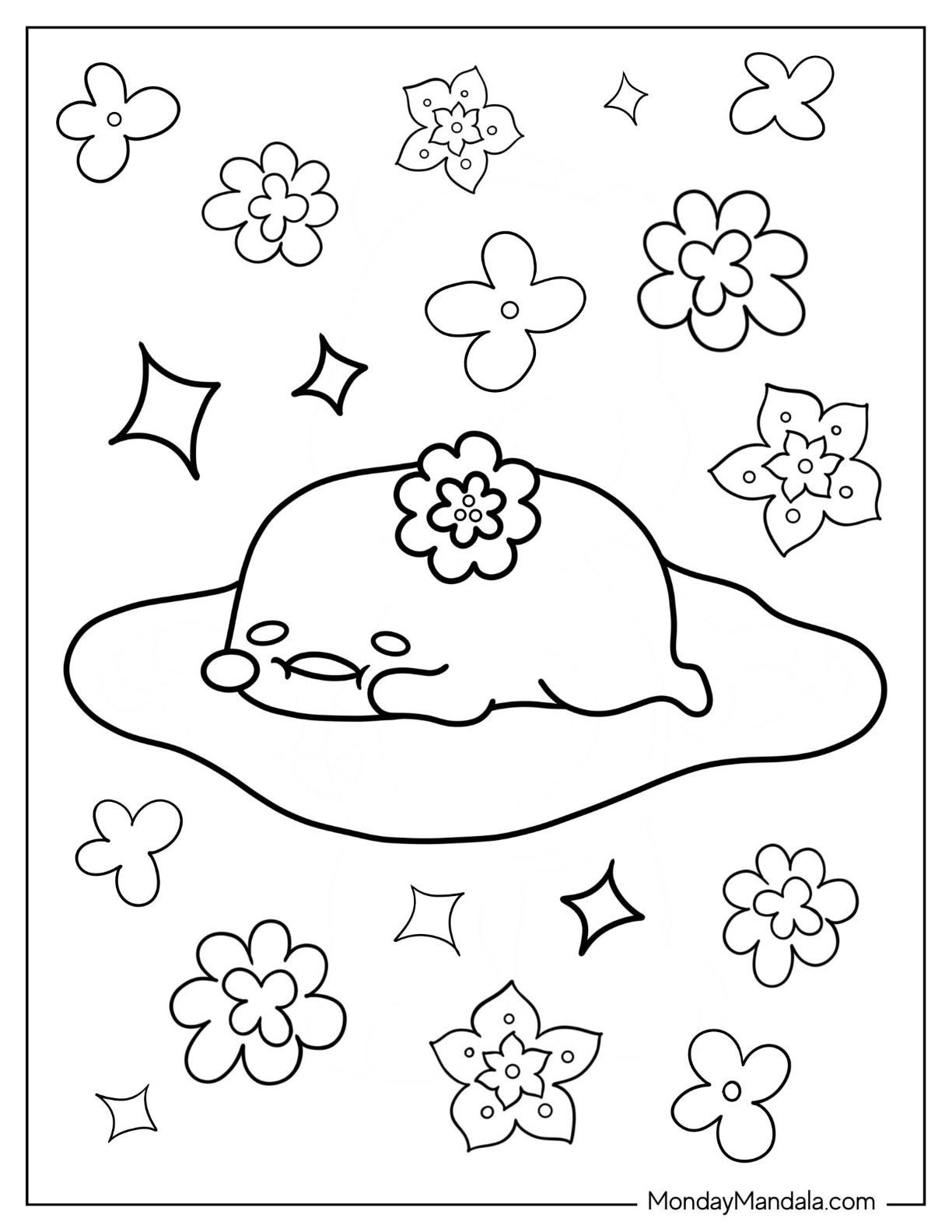 Gudetama coloring pages free pdf printables hello kitty colouring pages coloring pages cute coloring pages