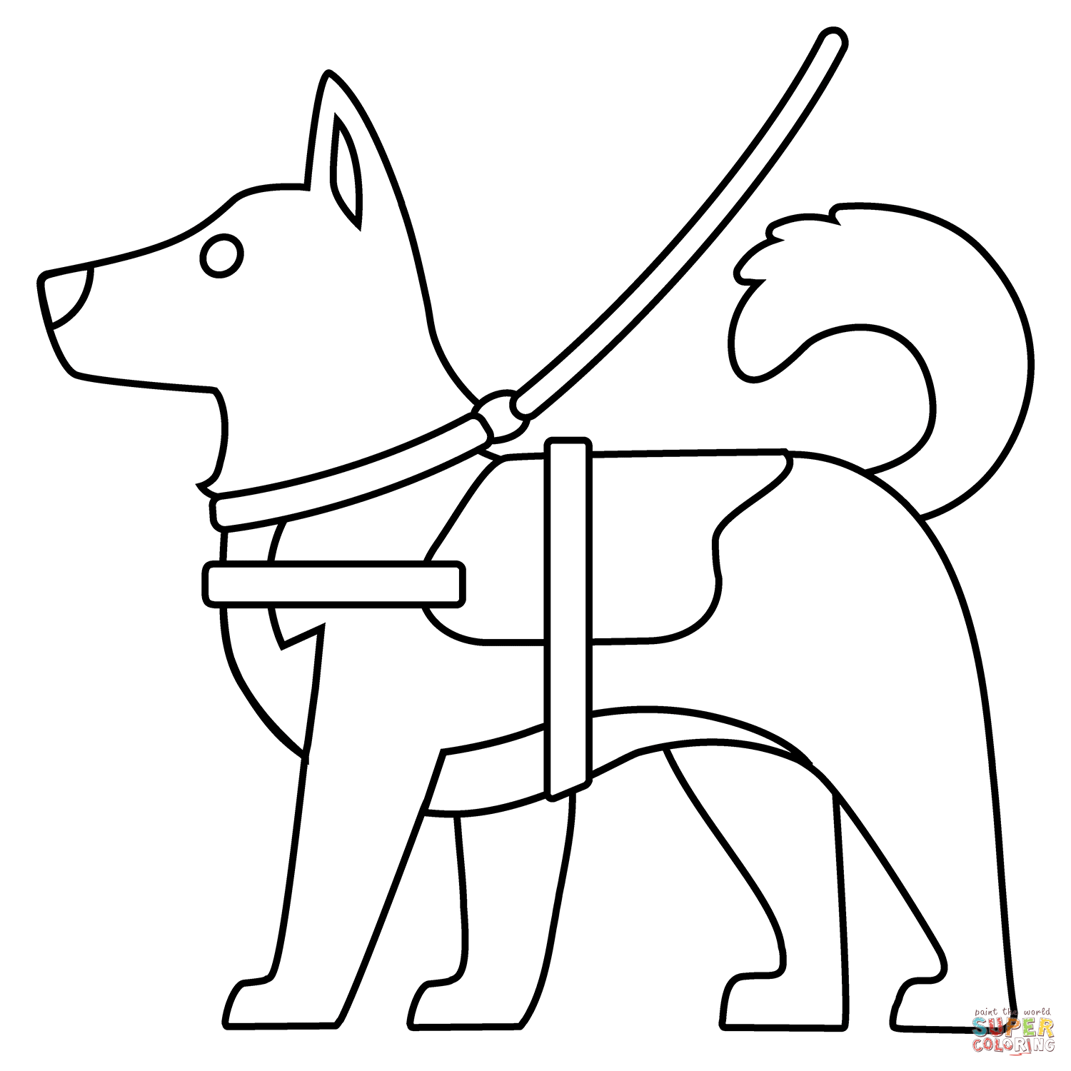 Service dog emoji coloring page free printable coloring pages