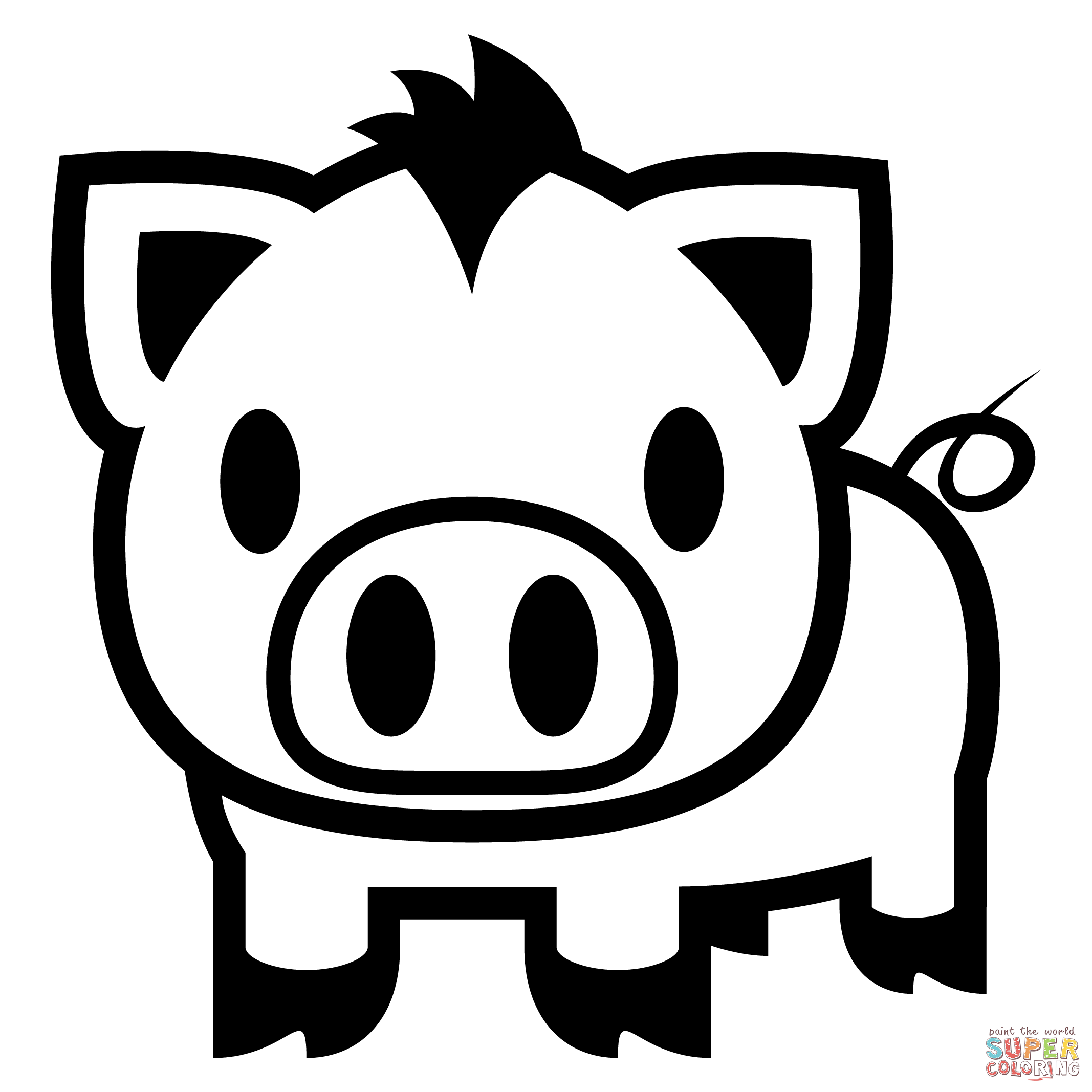 Pig emoji coloring page free printable coloring pages