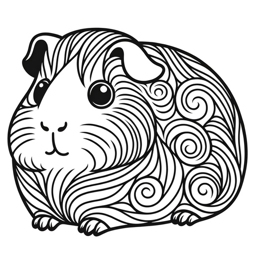 Guinea pig coloring pages for children