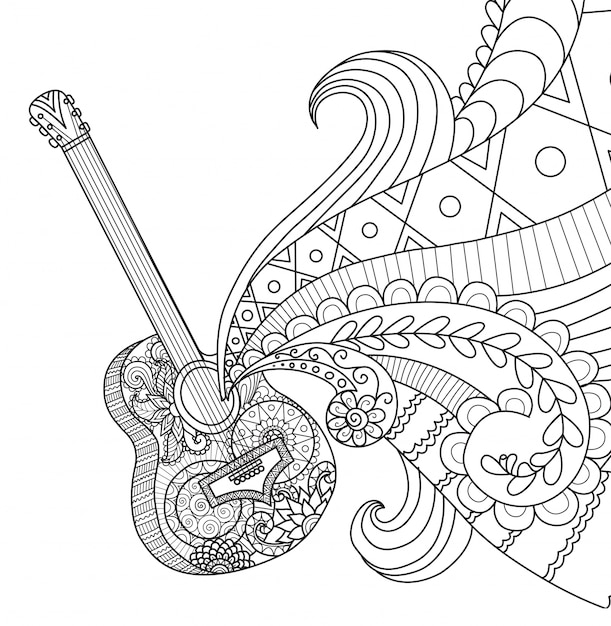 Guitar coloring pages images