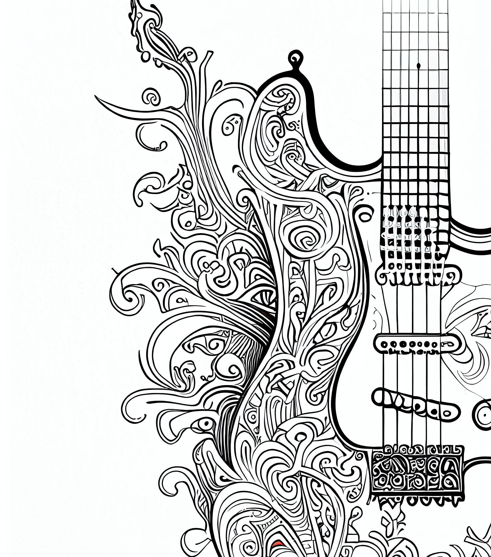 Pack stress relief coloring pages guitar digital print filigree detailed mandala instant download set coloring books for adults download now