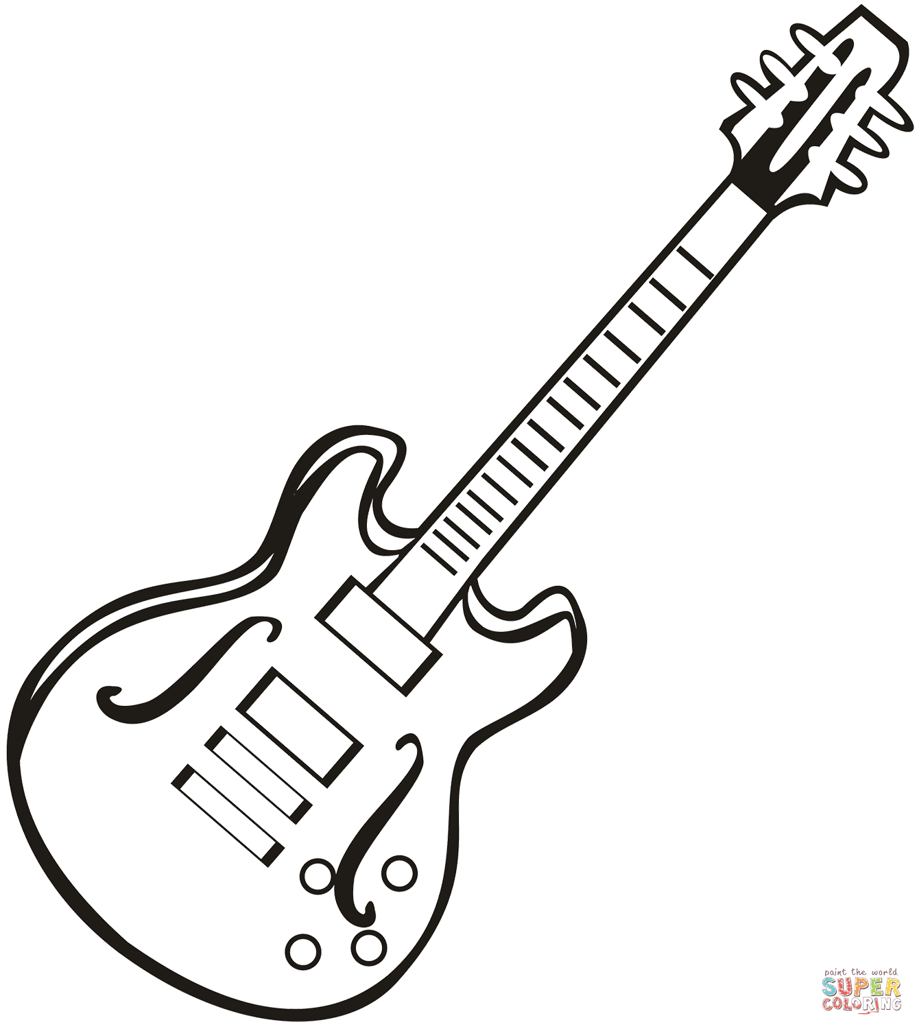 Electric guitar coloring page free printable coloring pages