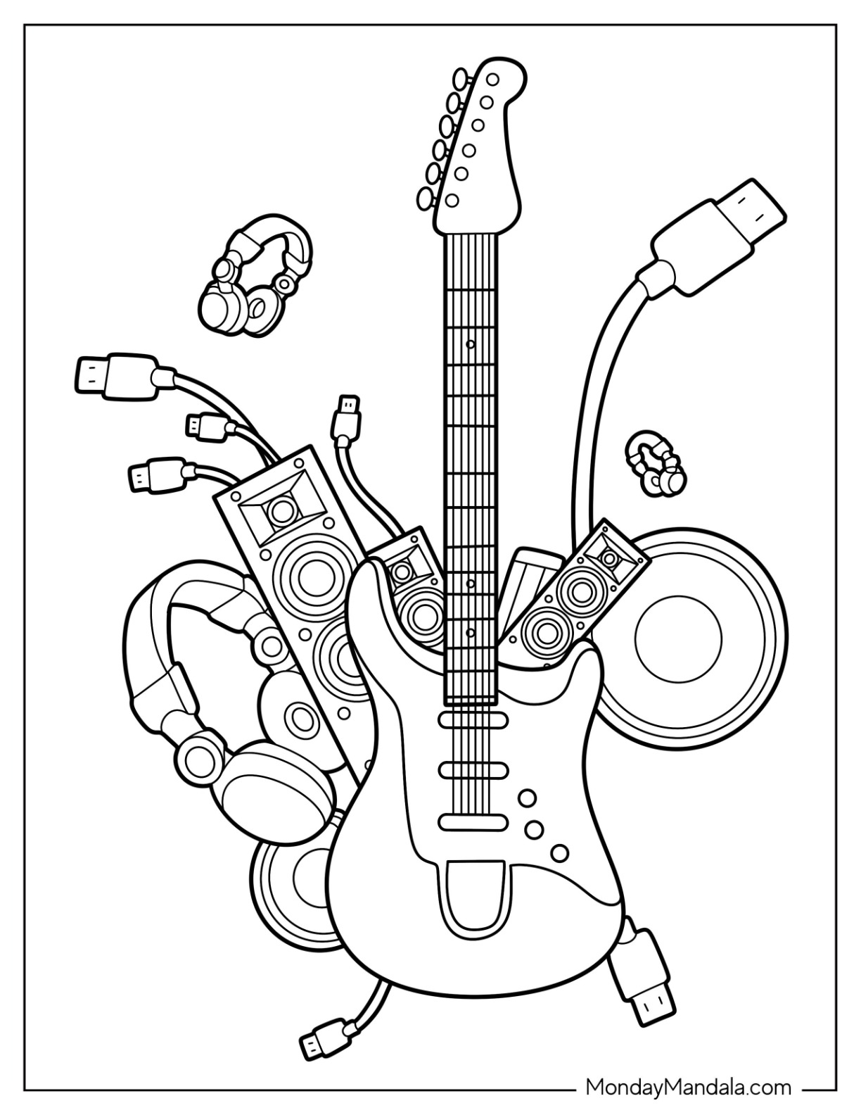 Music coloring pages free pdf printables