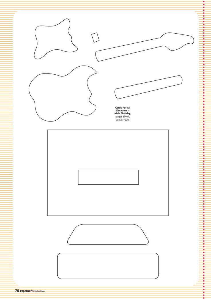 Free guitar template paper from wwwpapercraftinspirationsmagazinecouk pop up card templates card templates free card templates