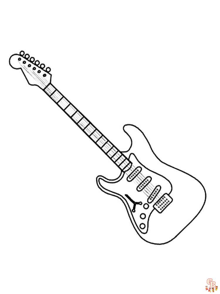 Guitar coloring pages free printable and easy coloring pages