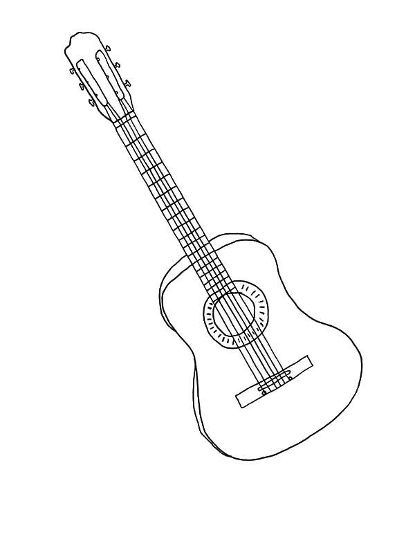 Coloring pages classic guitar coloring pages