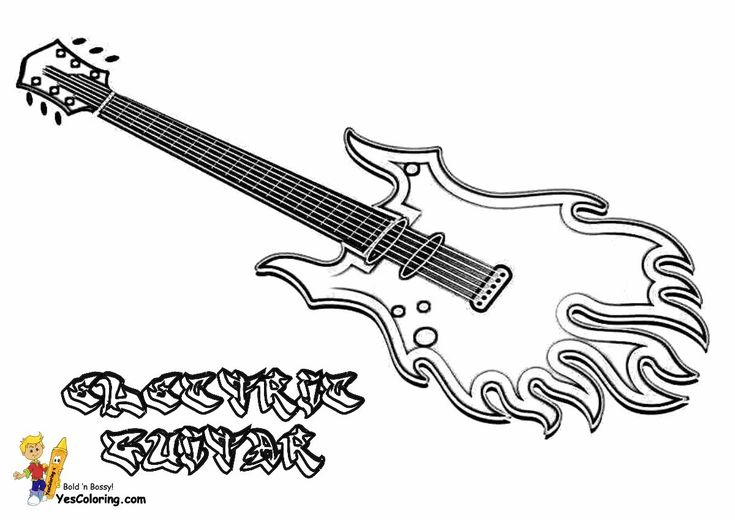 Guitar coloring page latest guitar coloring page with free printable pages for gitar