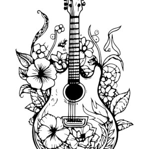 Guitar coloring pages printable for free download