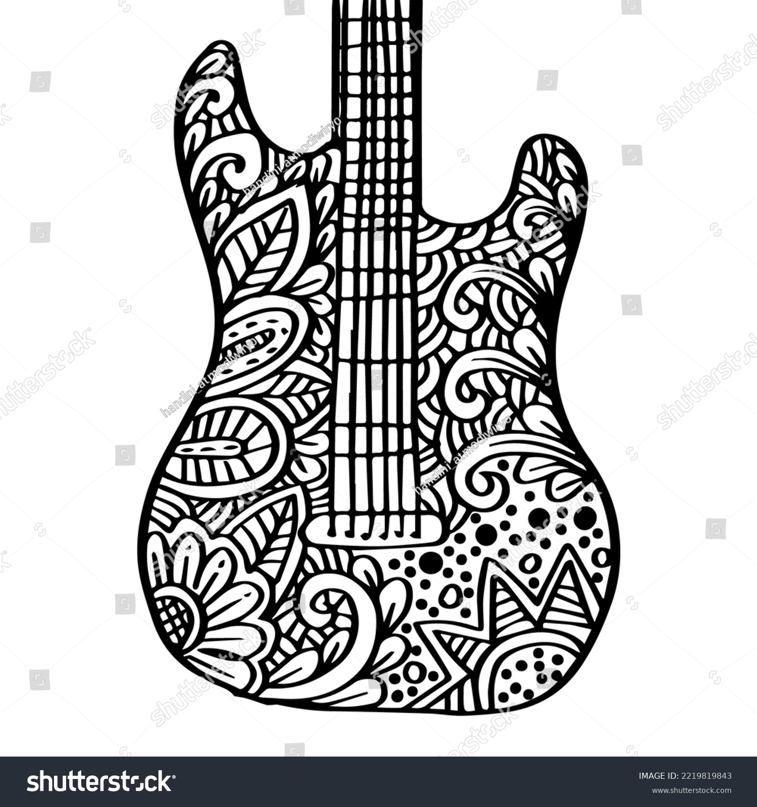 Guitar zentangle vector stock photos and pictures