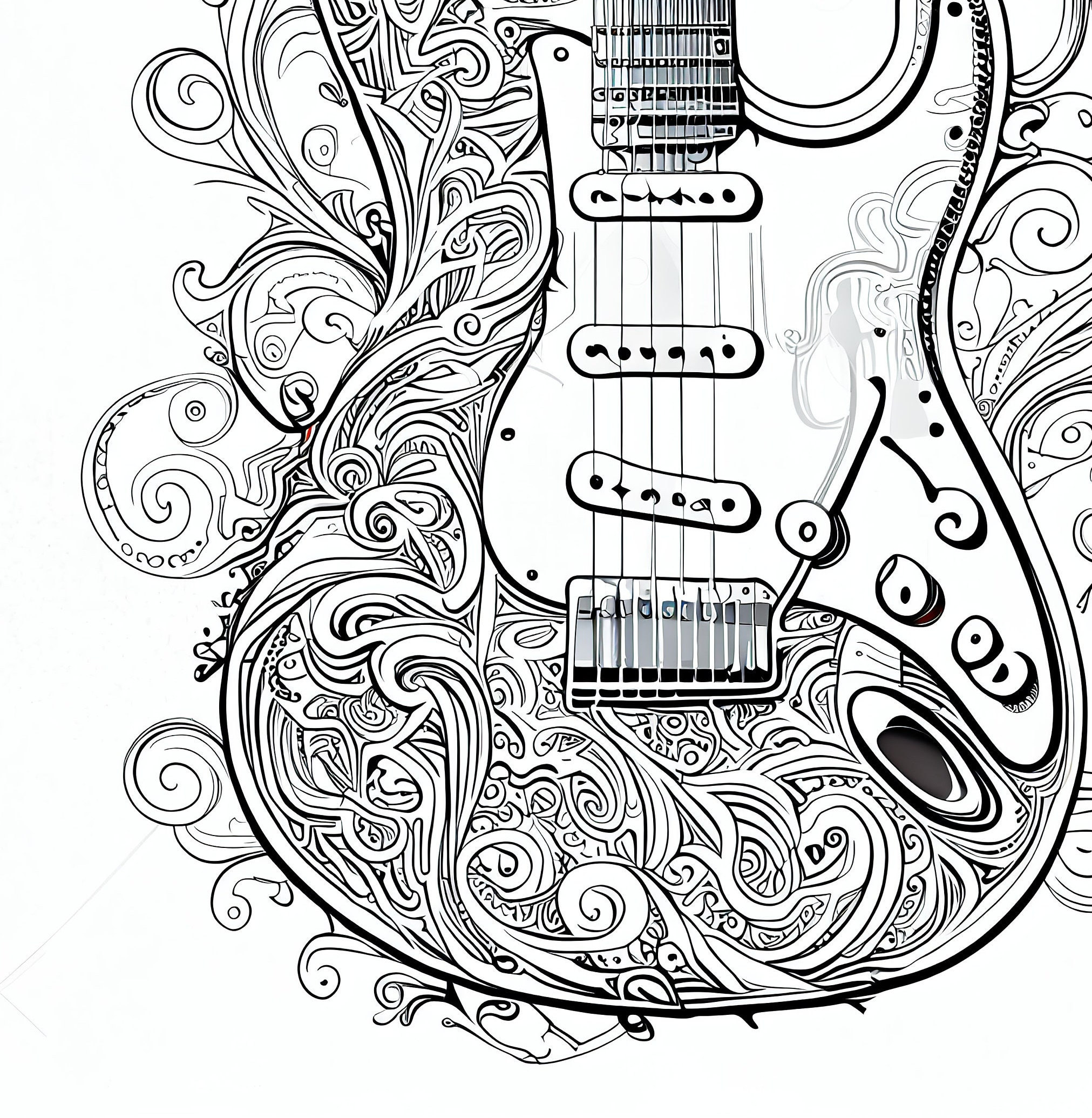 Pack stress relief coloring pages guitar digital print filigree detailed mandala instant download set coloring books for adults