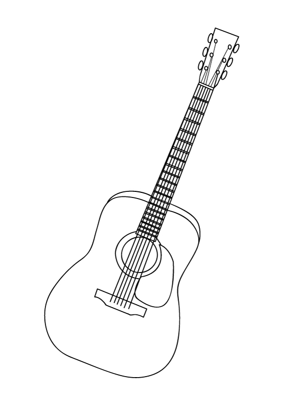 Printable guitar coloring page guitar color coloring pages