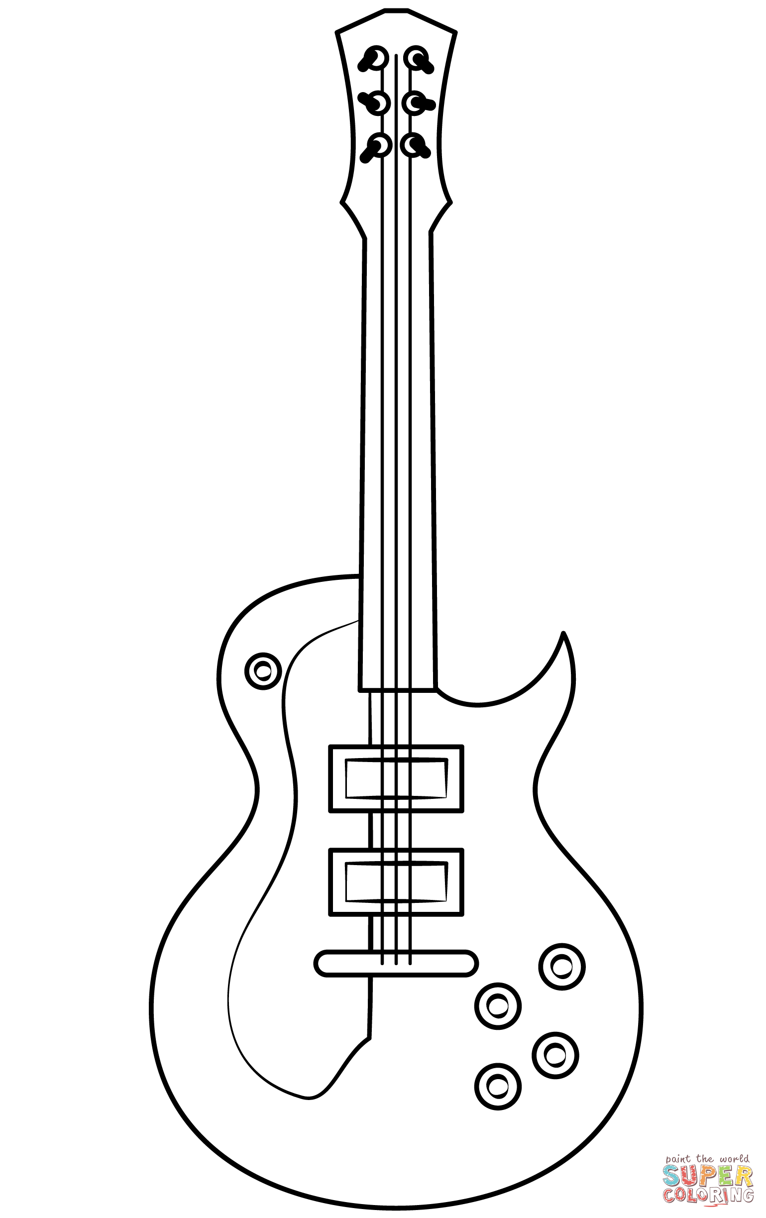 Electric guitar coloring page free printable coloring pages