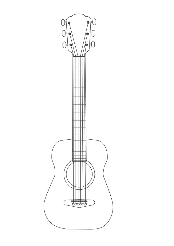 Guitar colouring page