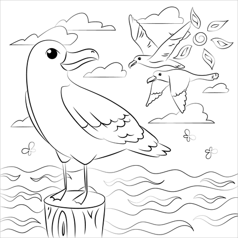 Seagull coloring page free printable coloring pages