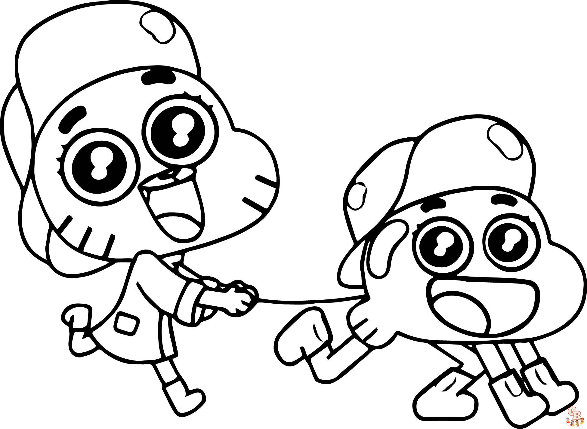 Gumball coloring pages