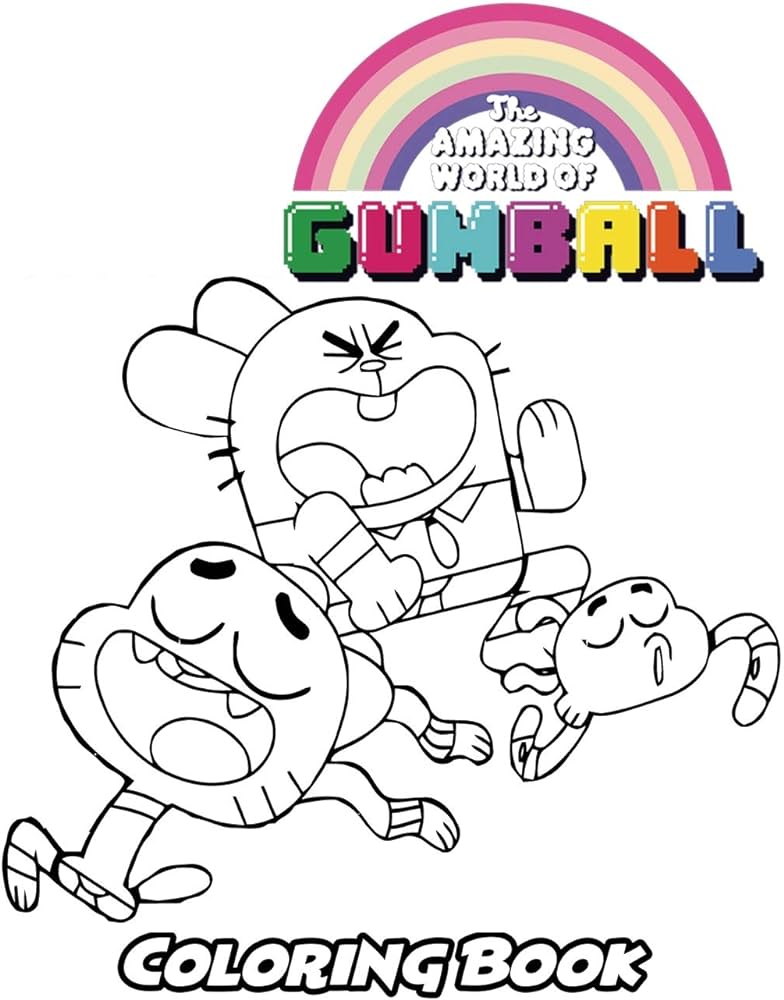 The amazing world of gumball coloring book coloring book for kids and adults activity book with fun easy and relaxing coloring pages books