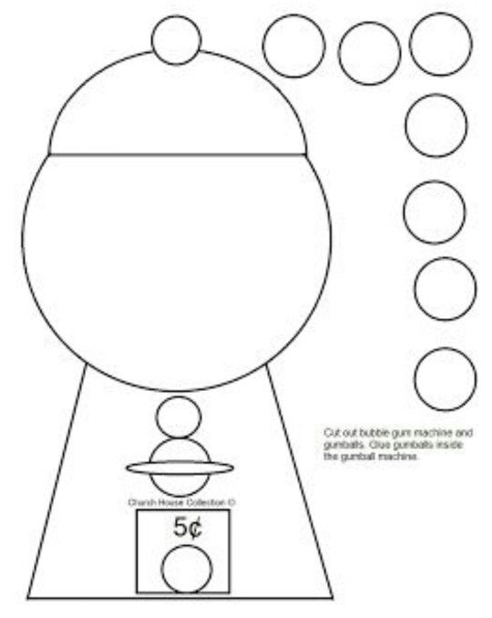 Gumball machine sunday school crafts for kids quiet book templates felt quiet books