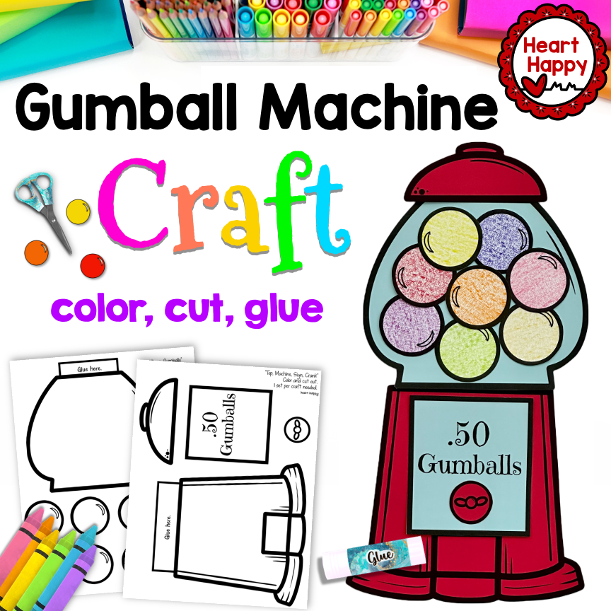 Gumball machine craft letter g candy craft made by teachers