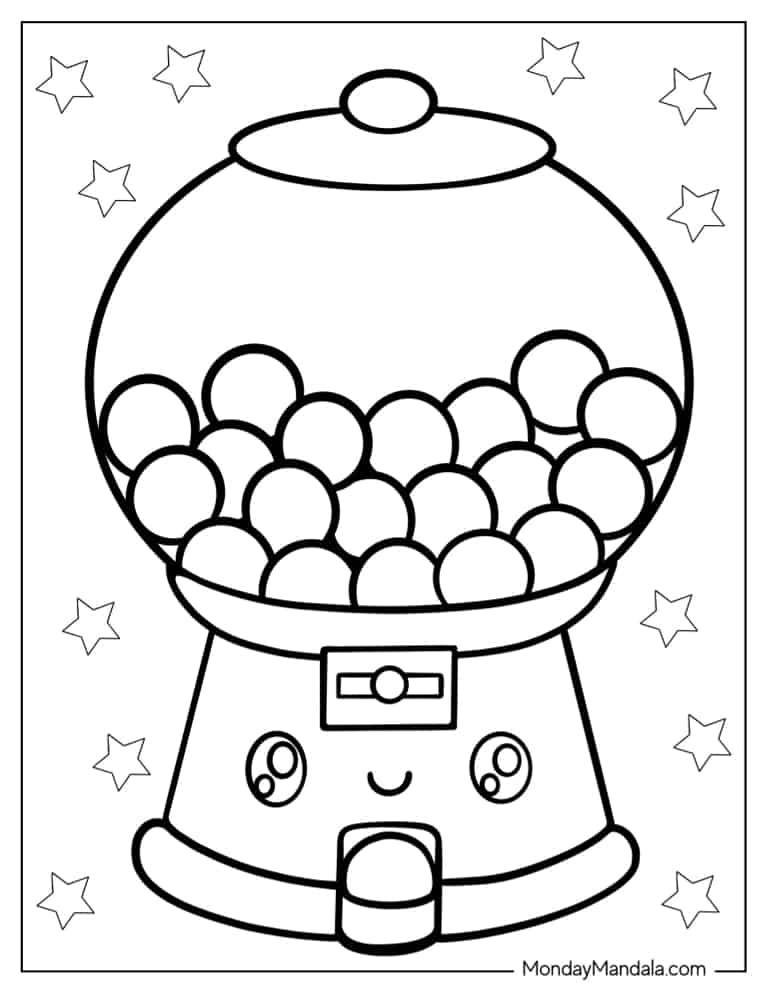 Candy coloring pages free pdf printables