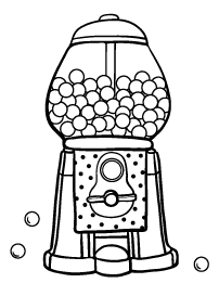 Gumball machine coloring page candy coloring pages food coloring pages pop art coloring pages