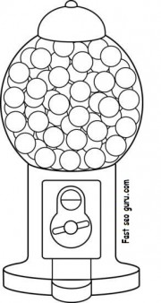 Print out gum ball machine coloring pages