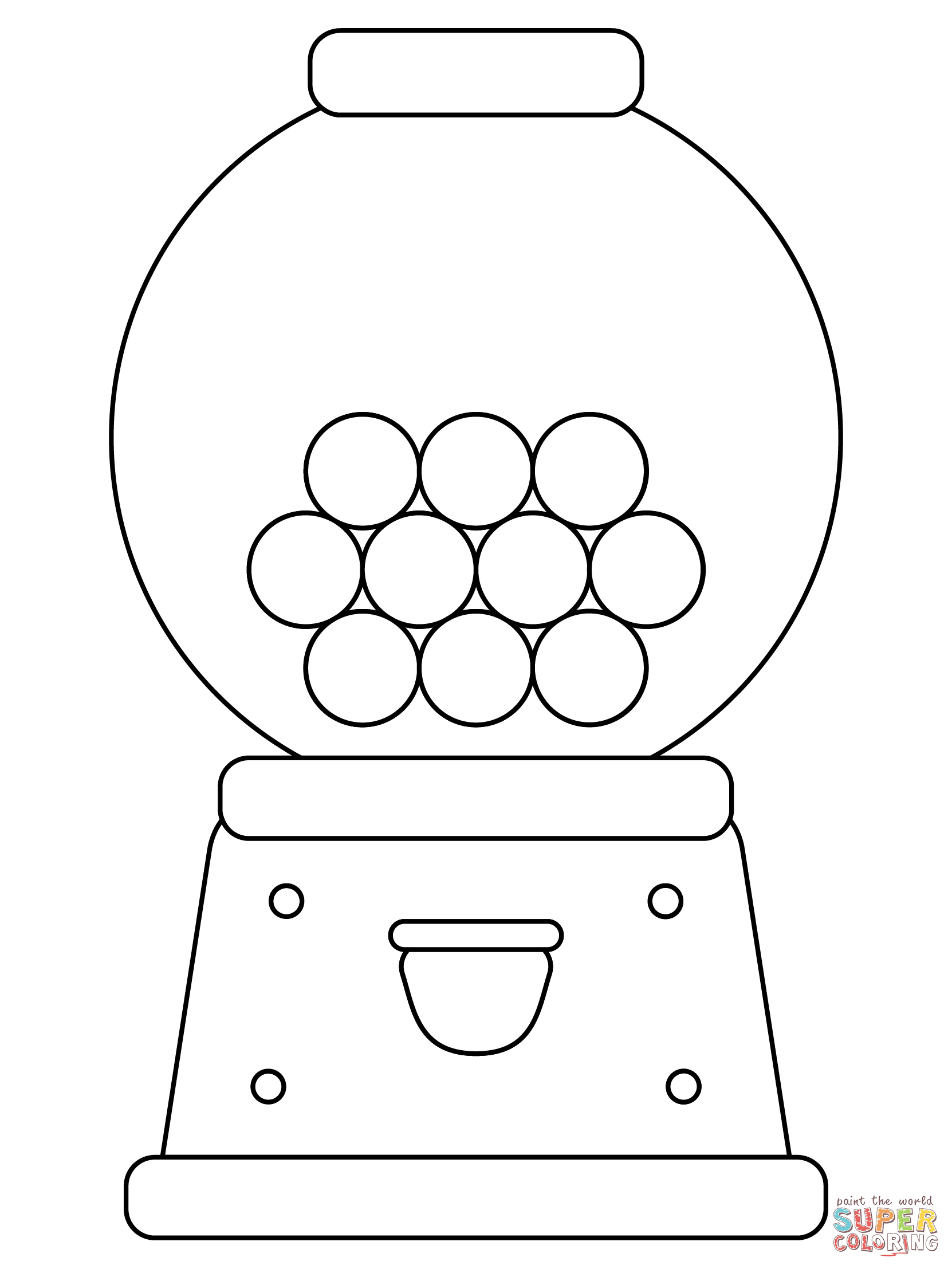 Gumball machine coloring page free printable coloring pages