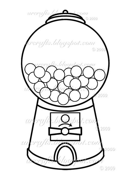 Image result for free printable gumball machine black white mãquina de chicles dibujos fãciles dibujos faciles y lindos