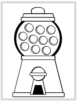 Gumball machine coloring pages freebie by pink at heart tpt