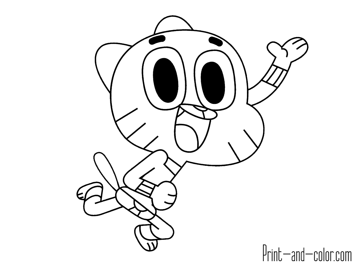 The amazing world of gumball coloring pages print and color