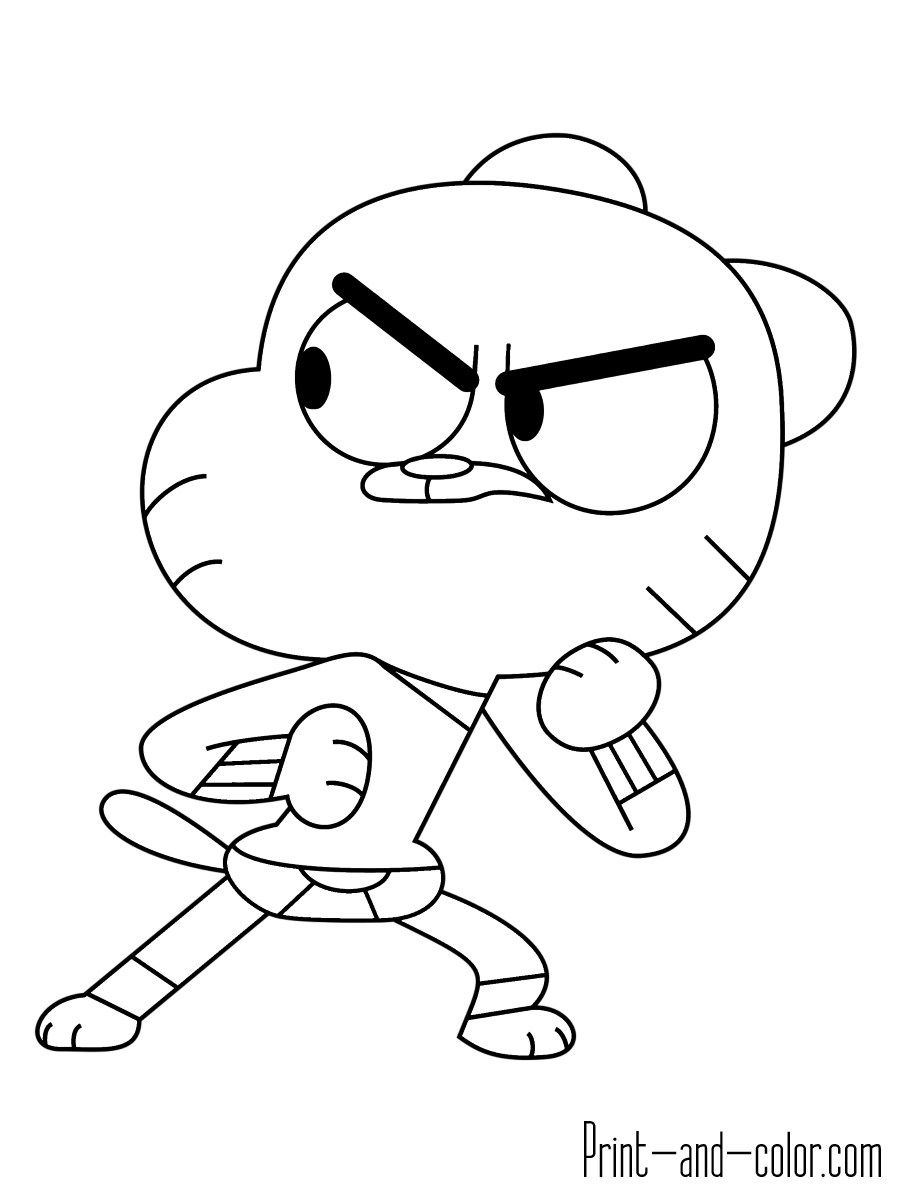 Awesome picture of gumball coloring pages