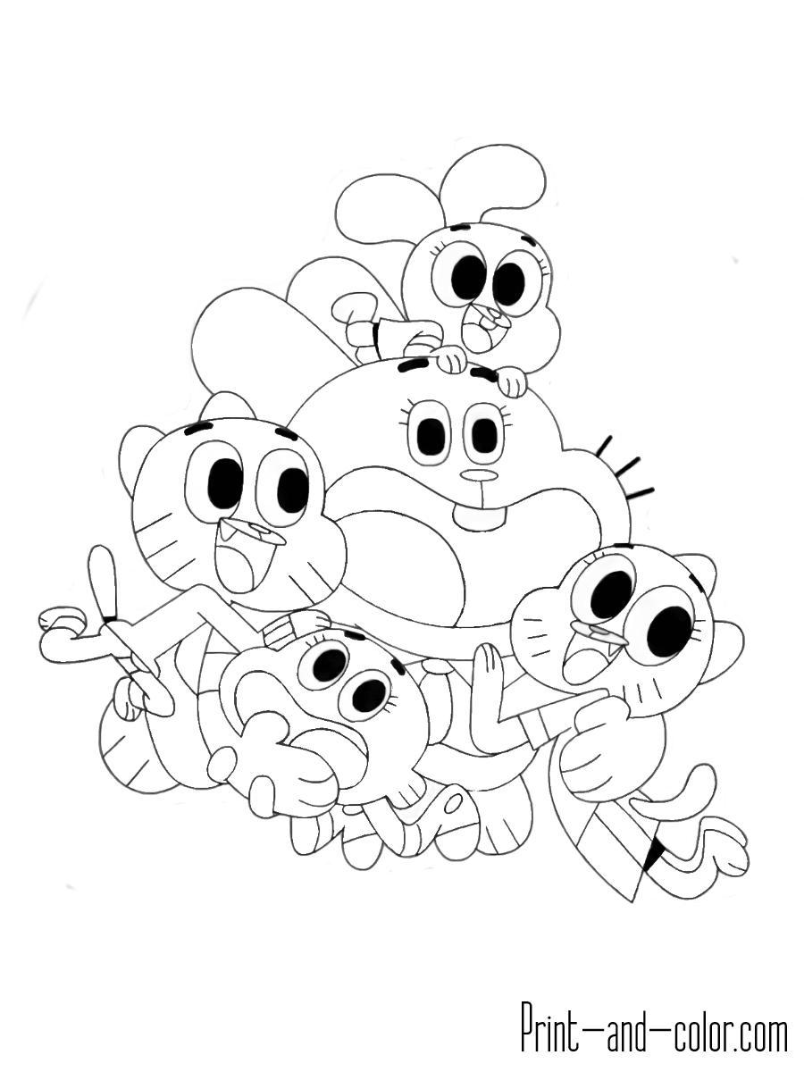 The amazing world of gumball coloring pages print and color