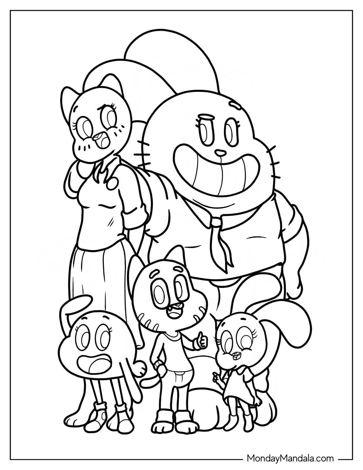 Amazing world of gumball coloring pages printables