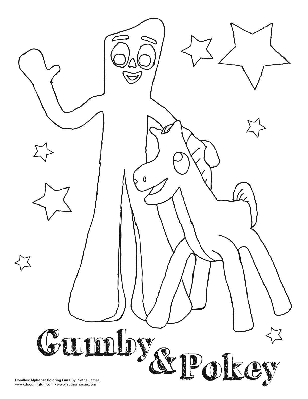 Gumby coloring sheet cartoon coloring pages gumby and pokey zoo coloring pages