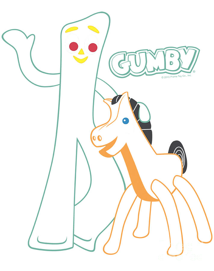 Gumby outlines cartoon digital art by roberto burdekin