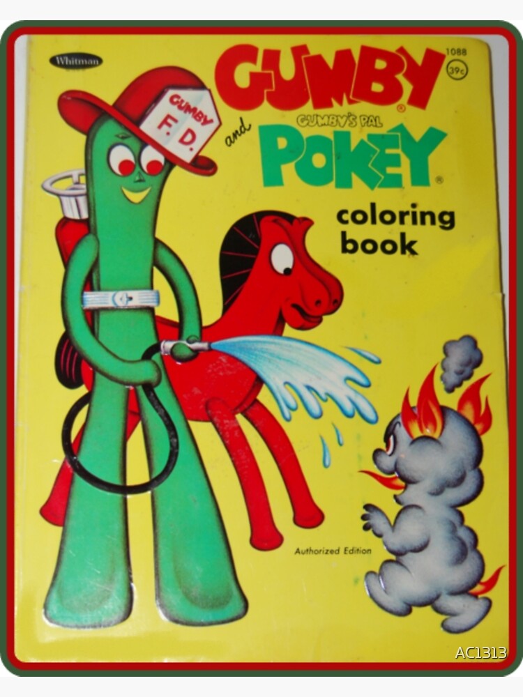 Gumby puts out a demon fire greeting card for sale by ac