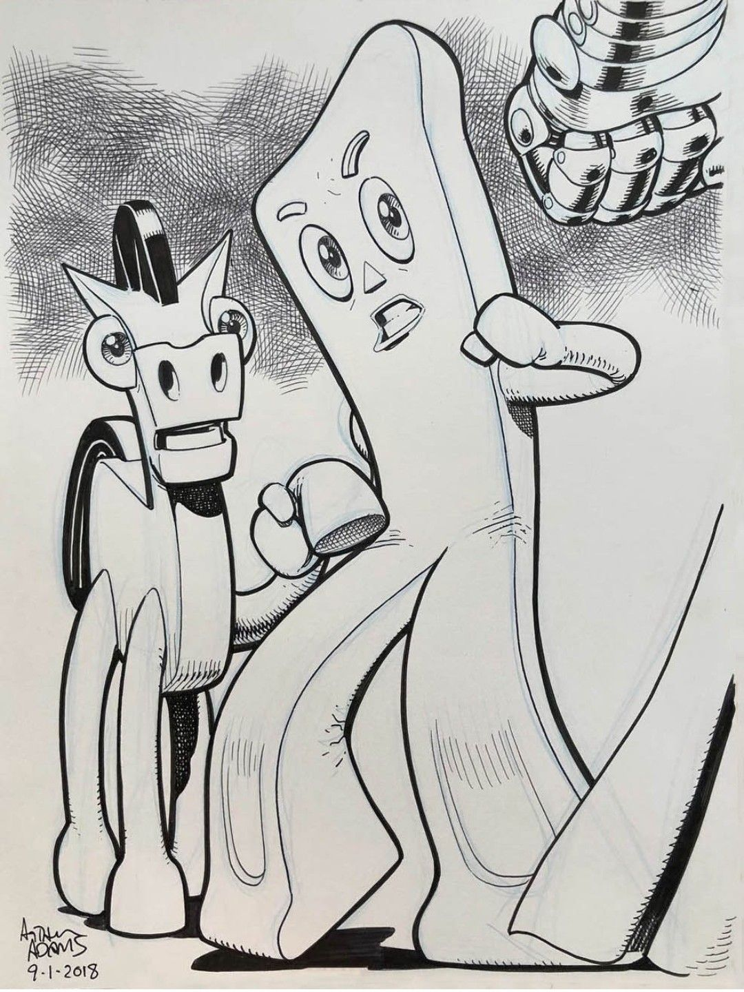 Gumby vs thanos by art adams rgumby