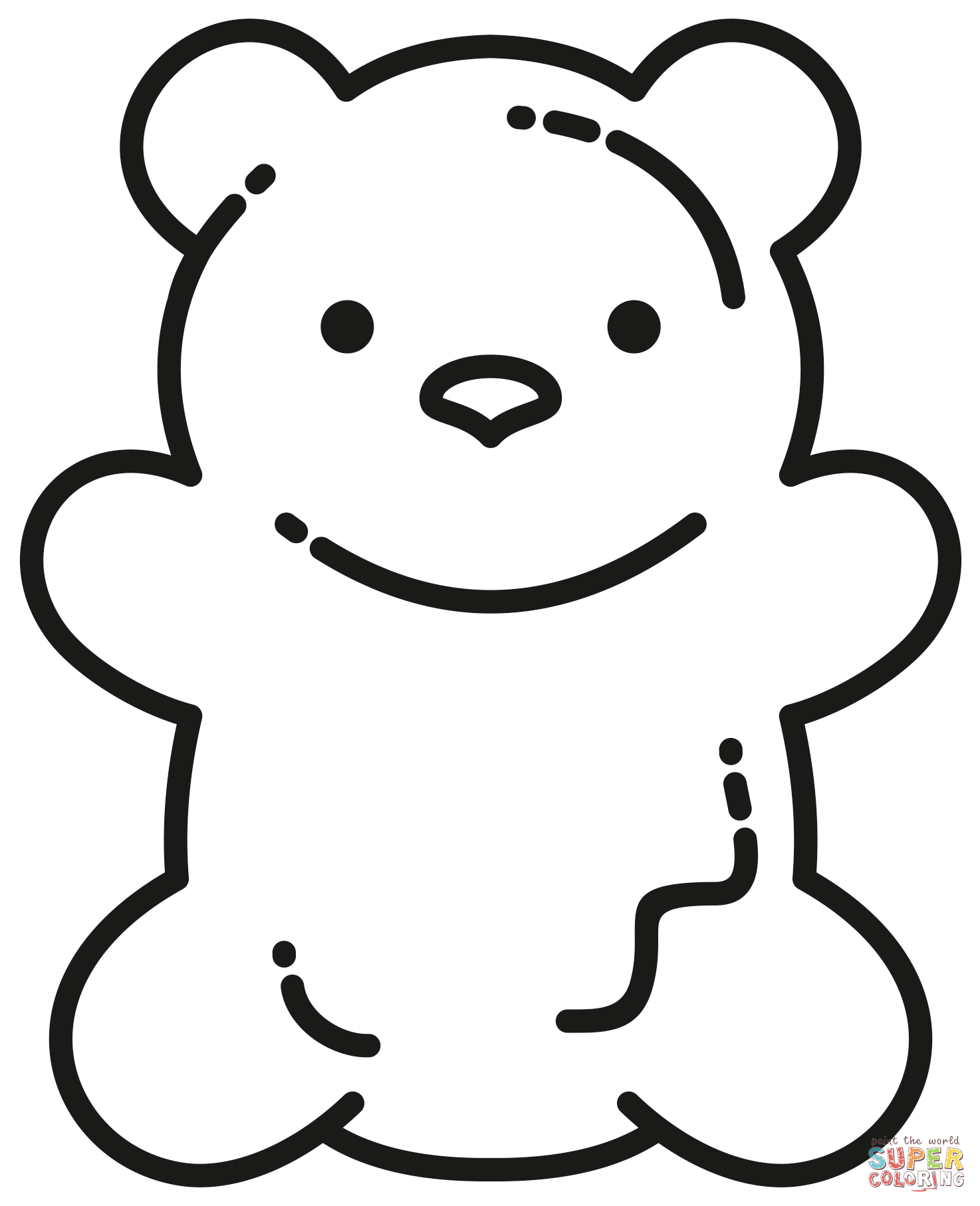 Gummy bear coloring page free printable coloring pages