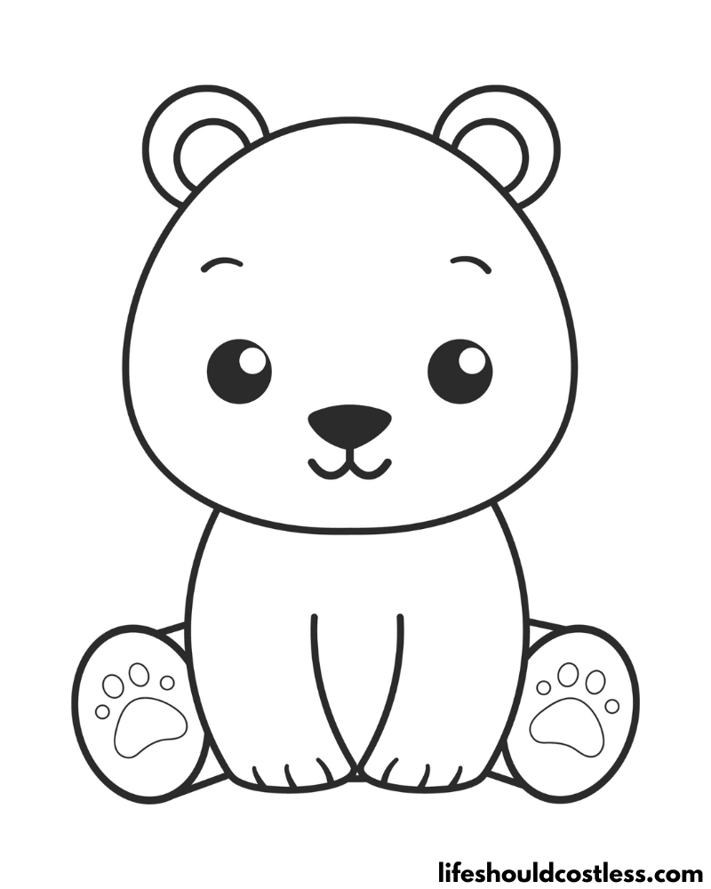 Bear coloring pages free printable pdf templates