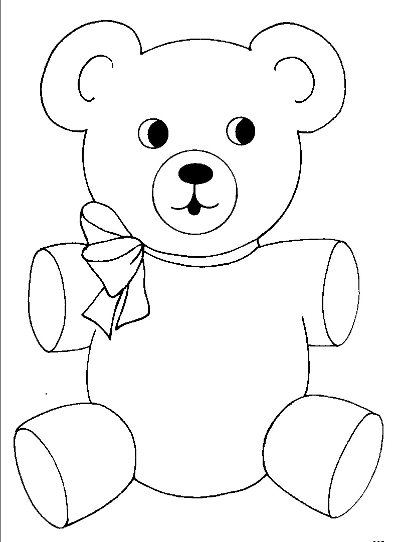 Free printable teddy bear coloring pages for kids