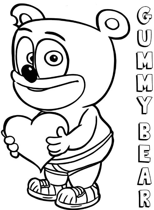Gummy bear coloring page bear coloring pages cartoon coloring pages coloring pages