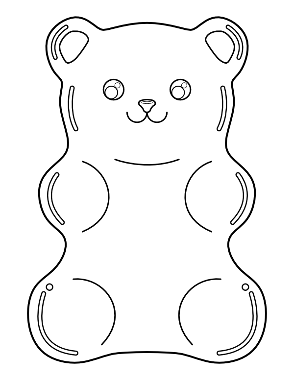 Printable gummy bear coloring page bear coloring pages candy coloring pages cute coloring pages