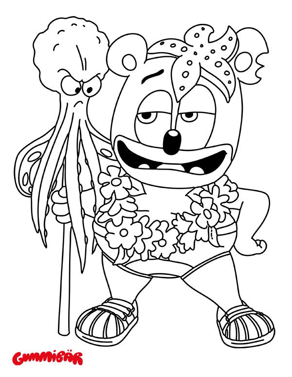 Gummibãrs official â download a free gummibãr summer coloring page