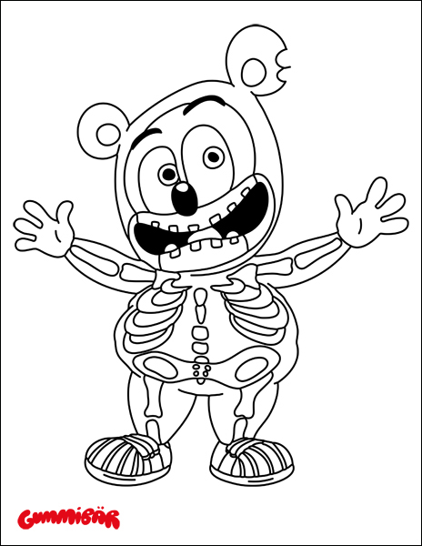 Download a free gummibãr halloween coloring page