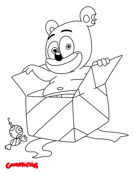 Download a free printable gummibãr december coloring page