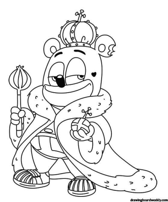 Colorful gummy bear coloring page