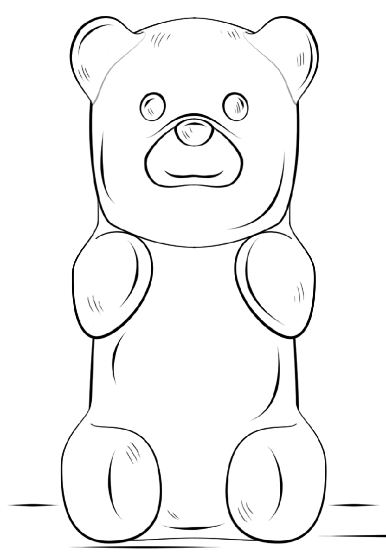 Gummy bear coloring page educative printable bear coloring pages bear art gummy bears